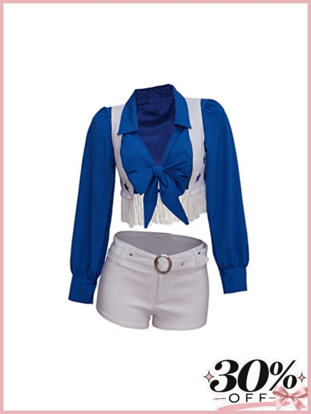 Women's Star Cheerleader Costume Set with Sleeves